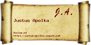 Justus Apolka névjegykártya